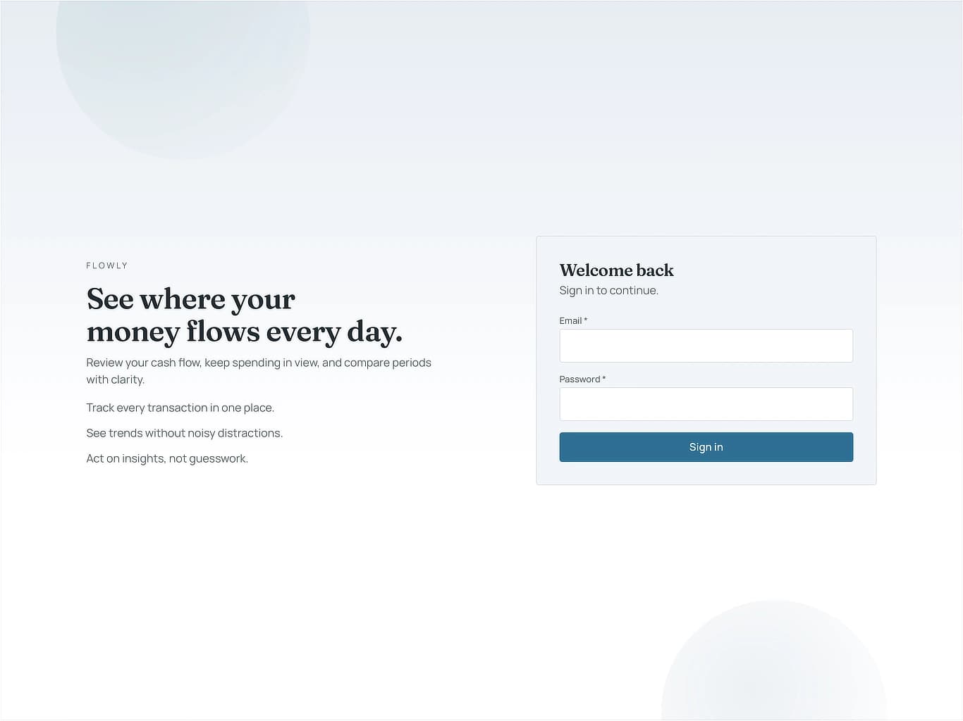 Flowly Login security implementation